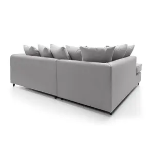 Darcy Corner Sofa Left Facing in Light Grey Linen Fabric