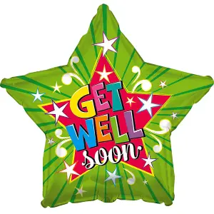 Get Well Soon Star Foil Balloon Multicoloured (One Size)