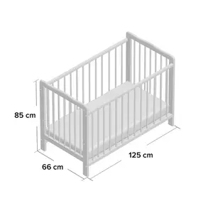 Cairns Cot with Mattress White