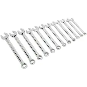 12-Piece Metric Combination Spanner Set - 8mm to 19mm with Storage Rack