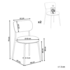 Set of 2 Dining Chairs CASEY Light Beige