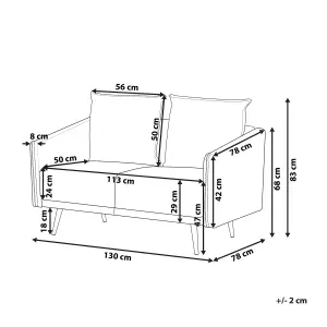 2 Seater Velvet Sofa Grey MAURA