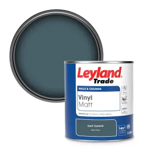 Leyland Trade Vinyl Matt Walls & Ceilings Emulsion Paint Dark Summit (PPG1153-6) 1L