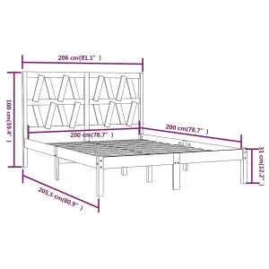 Berkfield Bed Frame Honey Brown Solid Wood Pine 200x200 cm