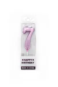 Shatchi Number Candle Pink 7 Candle Birthday Anniversary Party Cake Decorations Topper