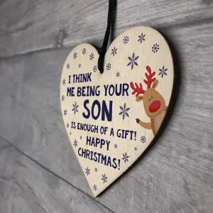 FUNNY Christmas Gift For Dad Wood Heart Rude Gift For Dad From Son Keepsake