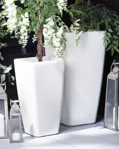 Set of 2 Plant Pots MODI Stone White