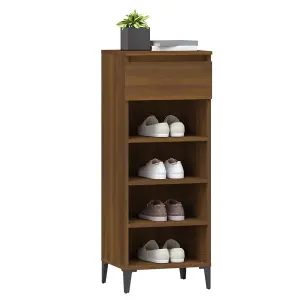 Berkfield Shoe Rack Brown Oak 40x36x105 cm Engineered Wood