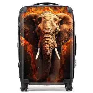 Splashart Elephant and fire Suitcase - Medium