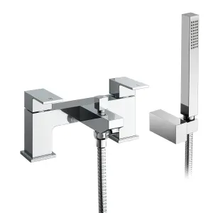 Nes Home Leon Bathroom Basin Mixer Tap, Bath Shower Mixer Tap & Waste Chrome