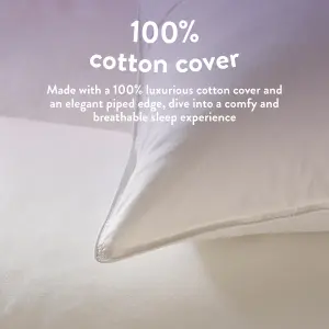 Slumberdown Duck Feather Pillows 2 Pack Hotel Quality Medium Firm Bed Pillow 100% Luxury Cotton Cover Natural Pillows 48x74cm