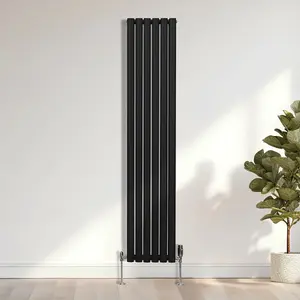 Oval Radiator - 1800 x 360mm - Black