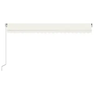 Berkfield Manual Retractable Awning with LED 500x350 cm Cream