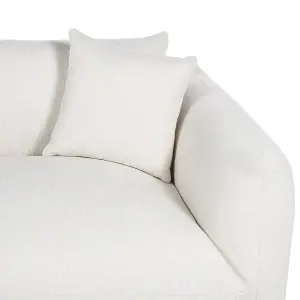 3 Seater Fabric Sofa Off-White LUVOS