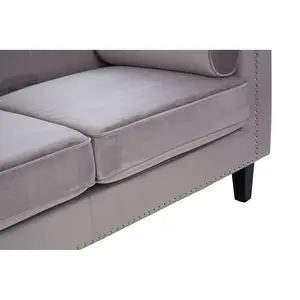 Interiors by Premier Felisa Two Seater Grey Velvet Sofa