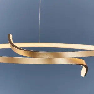 Anson Lighting Navarre Pendant light finished in Brushed gold plated finish and white silicone