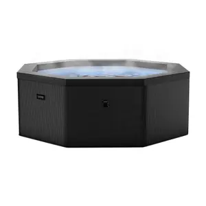 Wave Como, 6-Person Eco Foam Hot Tub, Integrated Heater, Charcoal Black