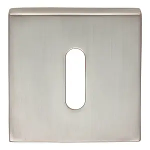 Square Lock Profile Escutcheon Concealed Fix 52 x 52mm Satin Chrome