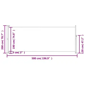 Berkfield Patio Retractable Side Awning 220x500 cm Red