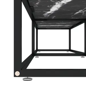 Berkfield TV Cabinet Black Marble 180x40x40.5 cm Tempered Glass