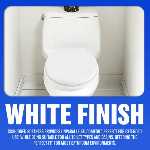 18" White Wooden Universal Bathroom Wc Toilet Seat Inch Easy Fit With Fittings Standard Oval Toilet Seat