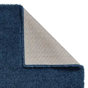 Dark Blue Plain Shaggy Rug, Stain-Resistant Rug, Modern Rug for Bedroom, Living Room, & Dining Room-120cm X 170cm