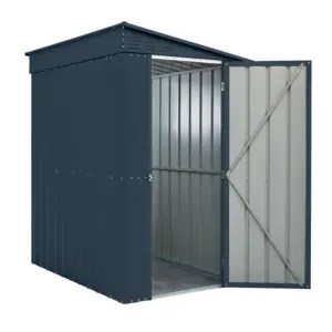 4 x 8 Pent Metal Garden Shed - Anthracite Grey (4ft x 8ft / 4' x 8' / 1.2m x 2.4m)