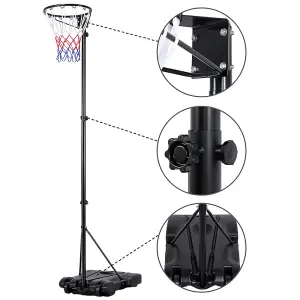 Yaheetech Black Portable Netball Hoop with Wheels