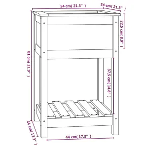 Berkfield Planter with Shelf 54x54x81 cm Solid Wood Pine