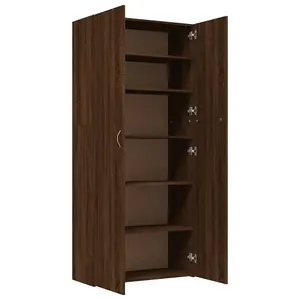 Berkfield Shoe Cabinet Brown Oak 80x35.5x180 cm Engineered Wood