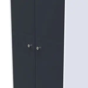 San Jose Ready assembled Contemporary Indigo & white Tall Double Wardrobe (H)1970mm (W)770mm (D)530mm