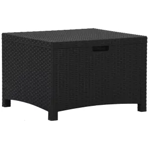 Berkfield Garden Storage Box 60x54x41 cm PP Rattan Graphite