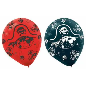 Amscan Latex Pirate Balloon (Pack of 6) Red/Black/White (One Size)