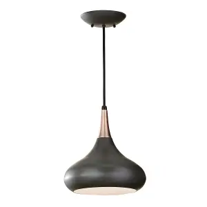 Elstead Beso 1 Light Dome Ceiling Pendant Dark Bronze, E27