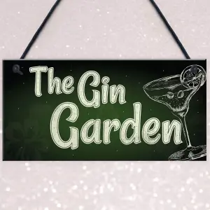 Red Ocean The Gin Garden Gin Tonic Sign Garden Shed Home Bar Pub Kitchen Plaque Friendship Gift