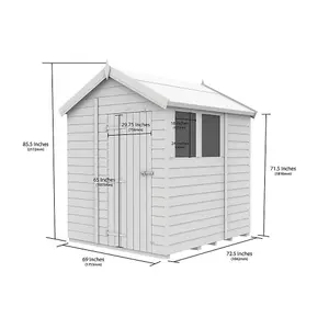 DIY Sheds 6x6 Apex Shed - Single Door With Windows