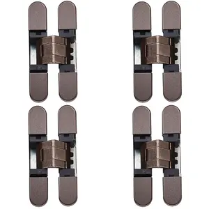 4 PACK - 3D Adjustable Concealed Cabinet Hinge - 180 Degree Opening Wardrobe MATT BRONZE