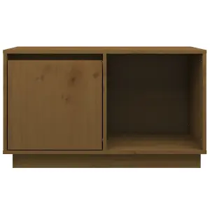 Berkfield TV Cabinet Honey Brown 74x35x44 cm Solid Wood Pine