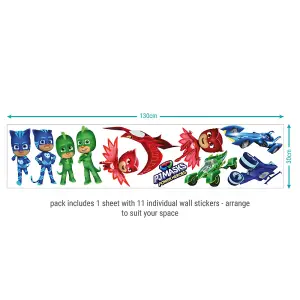 PJ Masks and Vehicles Wall Sticker Pack Children's Bedroom Nursery Playroom Décor Self-Adhesive Removable