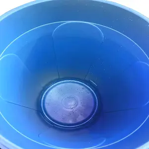 210L Blue plastics shipping drum with lid and clasp, shipping container, large storage container with lid.