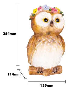 Garden Outdoor Solar Powered Light Up Animal Owl Ornament Gnome Decoration