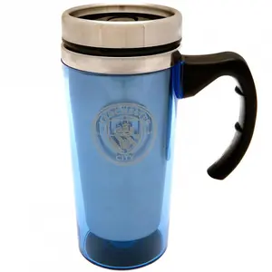 Manchester City FC Official Aluminium Travel Mug Sky Blue (One Size)