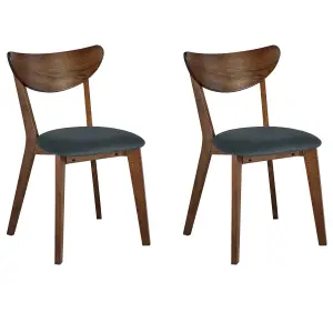 Set of 2 Dining Chairs ERIE Rubberwood Grey