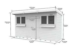 DIY Sheds 12x4 Pent Summer Shed Loglap