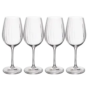 Mikasa Treviso Crystal White Wine Glasses, Set of 4, 350ml