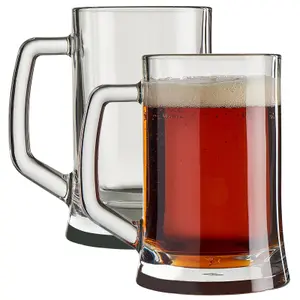 Queensway Home & Dining Height 14cm 4 x 500ml Pub Style Mugs Glasses Tankards Barware with Handle