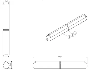 4 Pack Lift Off Bullet Hinge Weld On Brass Bush 20x180mm Heavy Duty Industrial