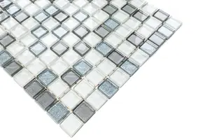 Glass mosaic on mesh for bathroom or kitchen 300mm x 300mm - Elvis Presley