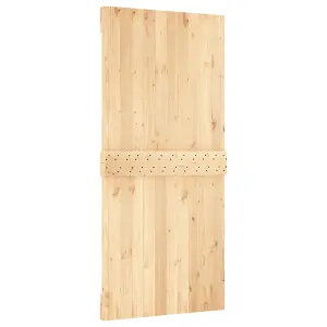 Berkfield Sliding Door with Hardware Set 95x210 cm Solid Wood Pine