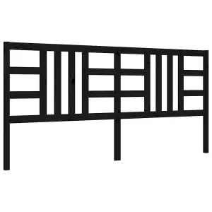 Berkfield Bed Frame with Headboard Black 200x200 cm Solid Wood